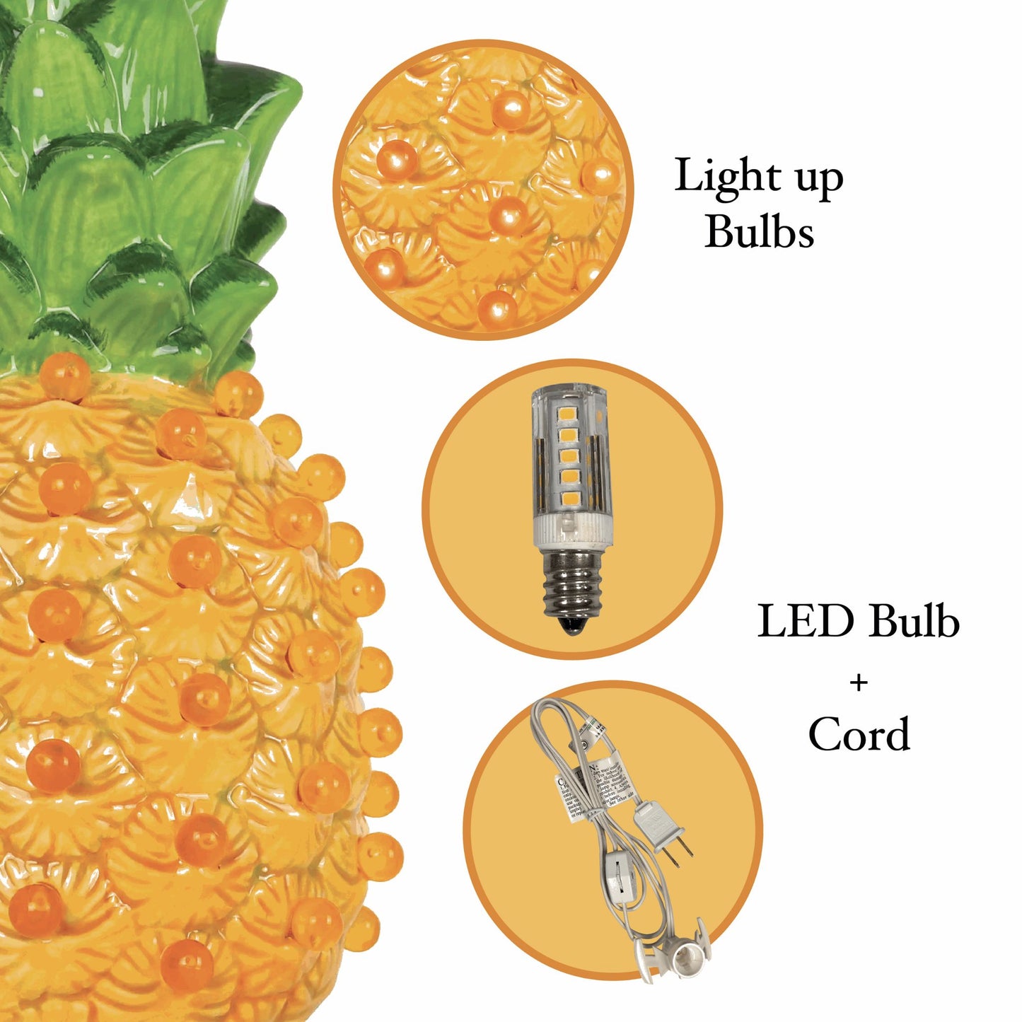 Ceramic Lighted Pineapple