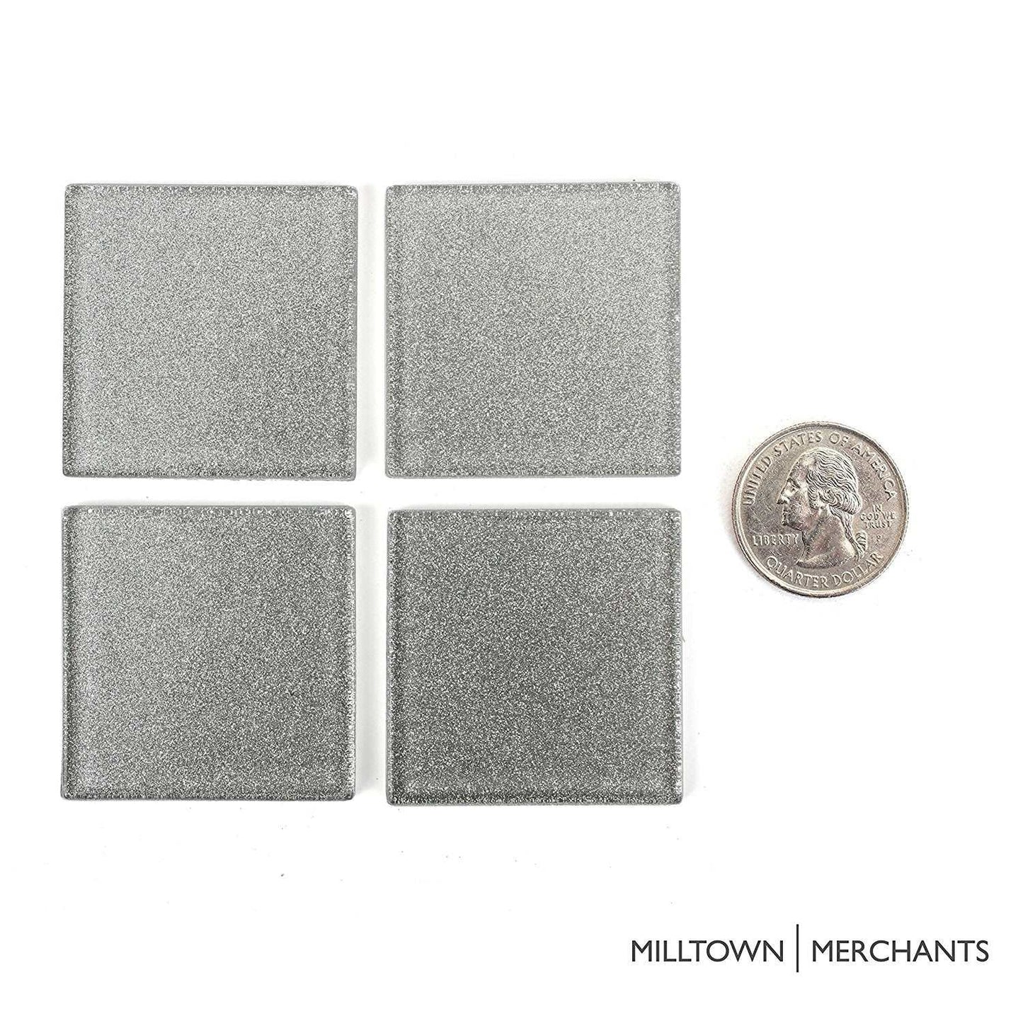 Sliver Glitter Tile 48mm