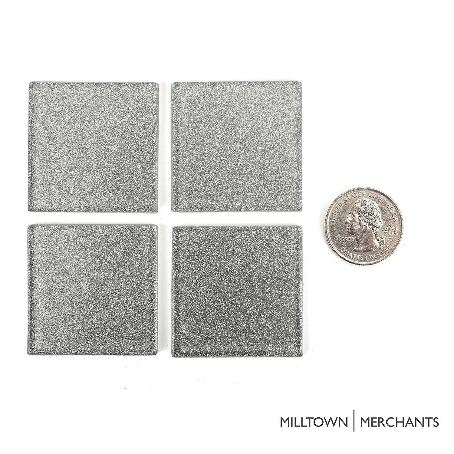 Sliver Glitter Tile 48mm