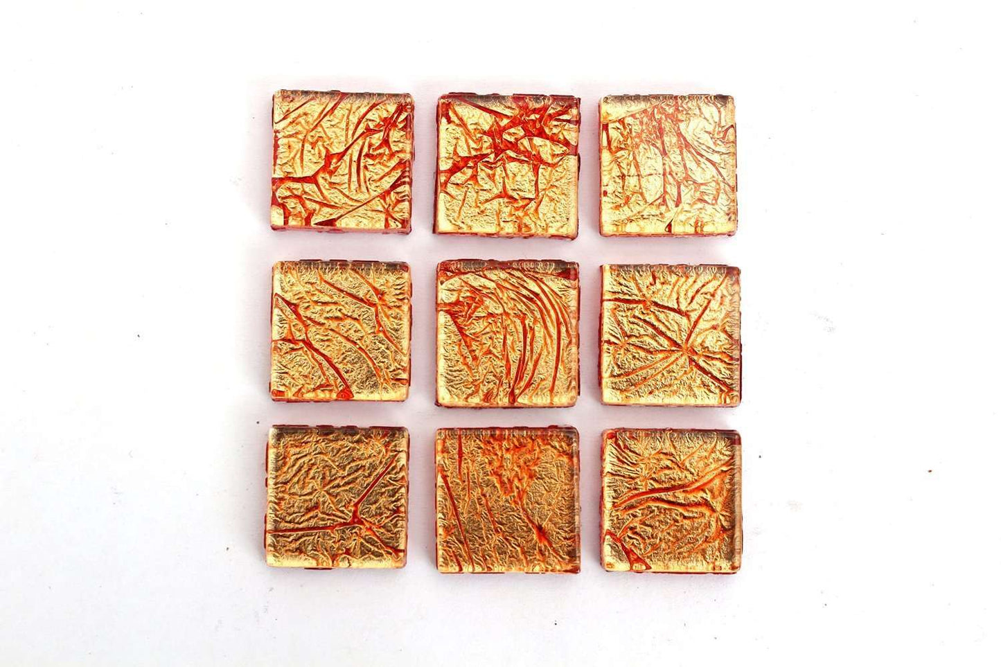Orange 3/4 Inch Foil Mosaic Tile