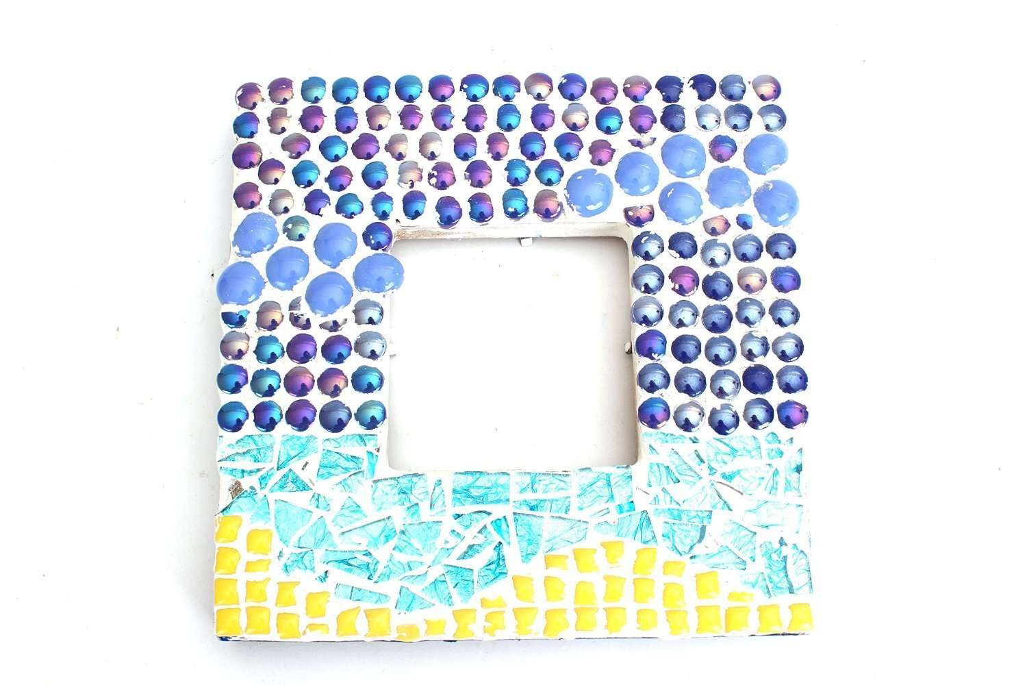 Iridescent Blue Round 12 mm Mosaic Tile