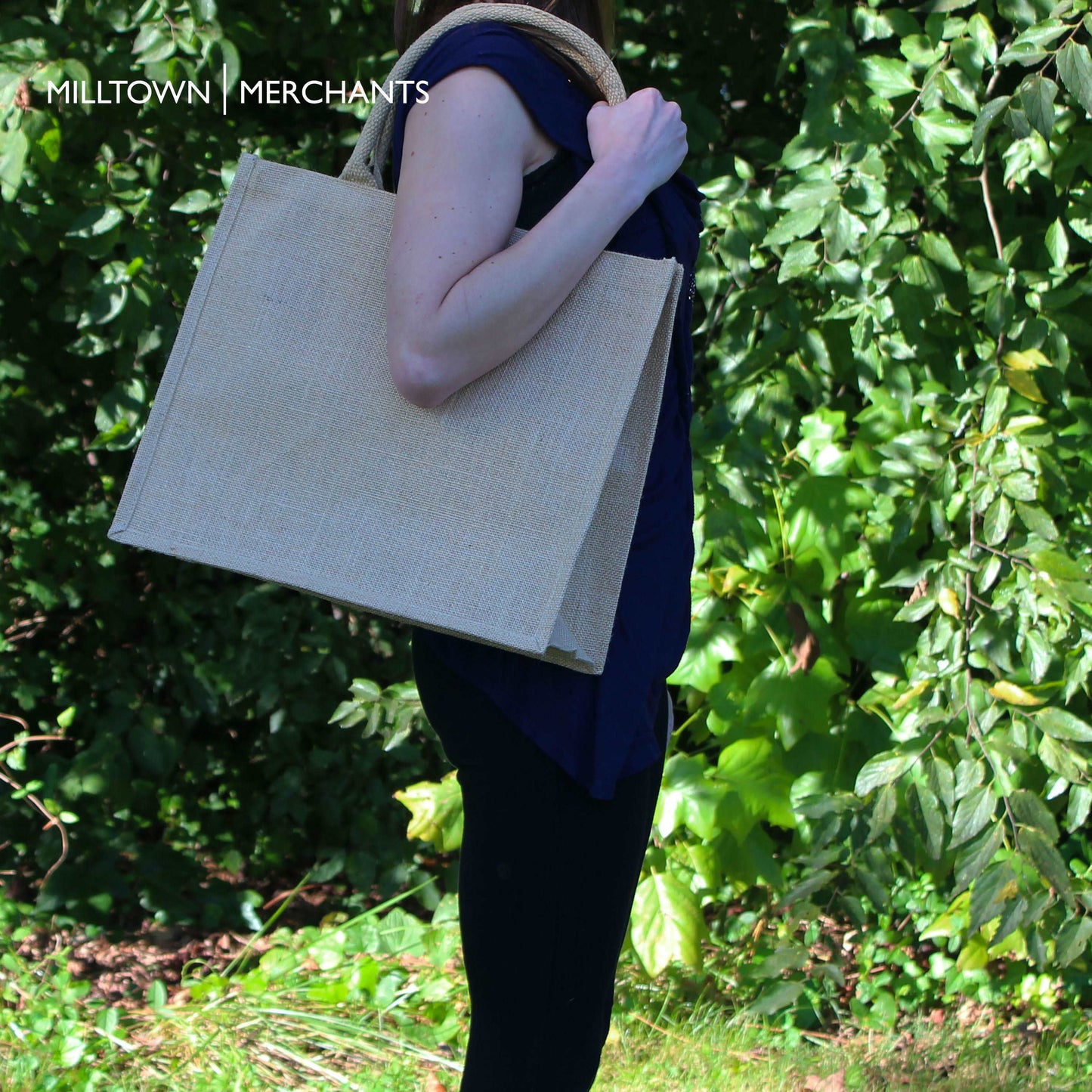 Large Burlap Tote Bag - 12-Pack