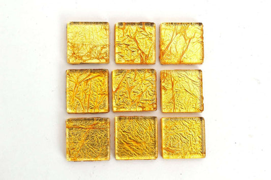 Yellow 3/4 Inch Foil Mosaic Tile