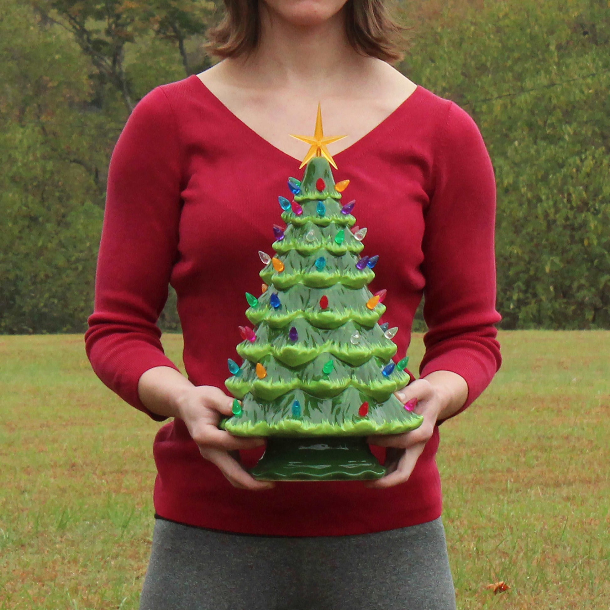 Green Ceramic Christmas Tree - Large