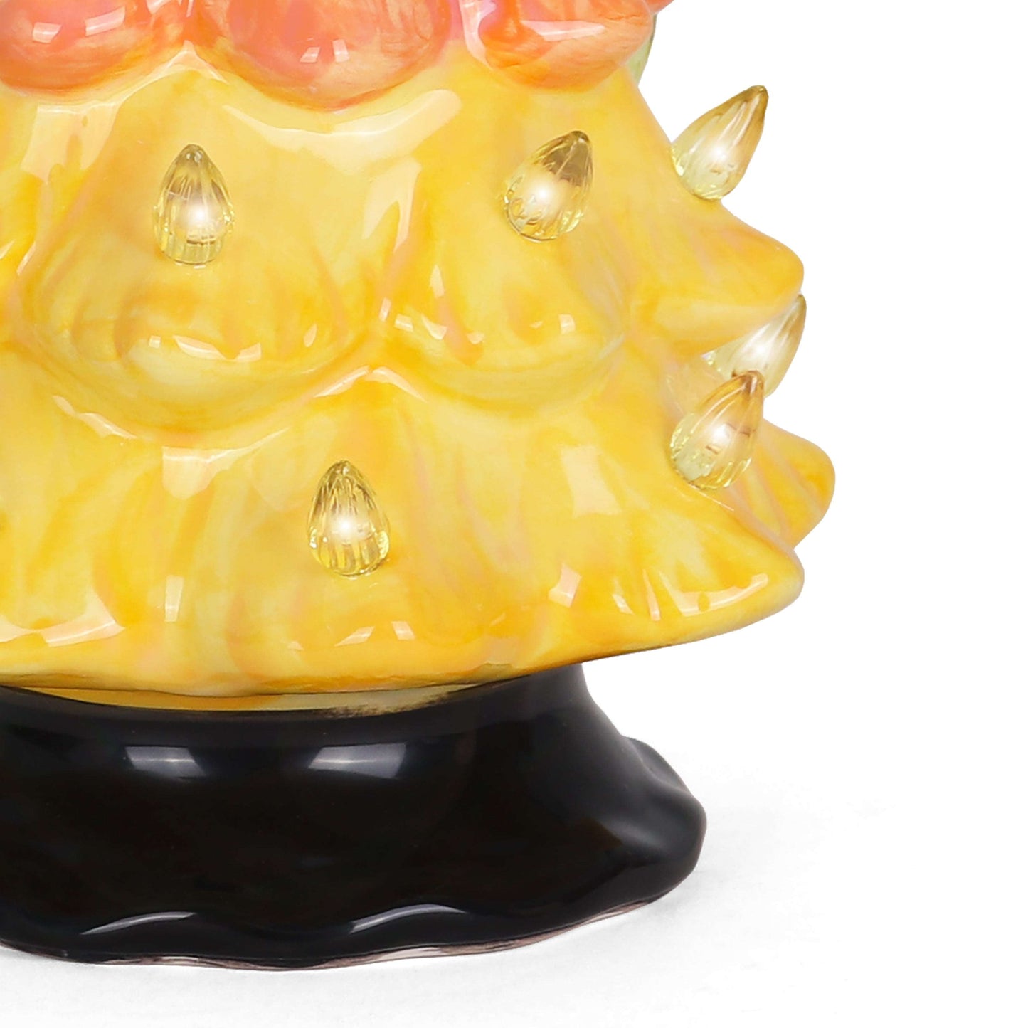 Lighted Ceramic Christmas Tree - Candy Corn - Medium