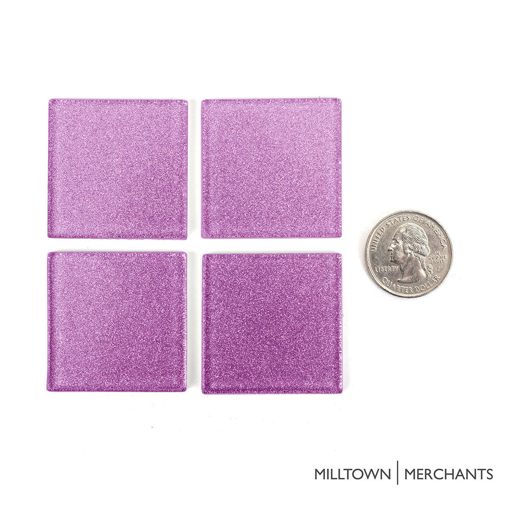 Light Purple Glitter Mosaic Tile 48 mm