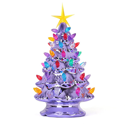 Pearl Violet Ceramic Christmas Tree - Medium