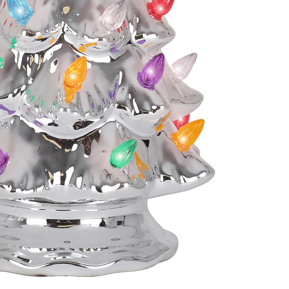 Silver Ceramic Christmas Tree - Medium
