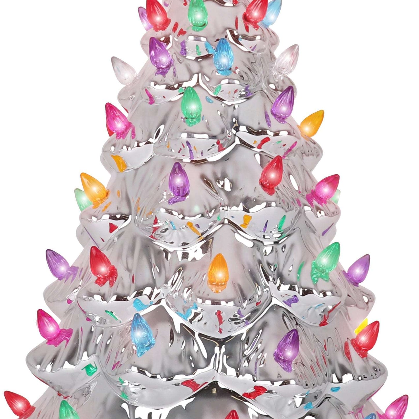 Silver Ceramic Christmas Tree - Large