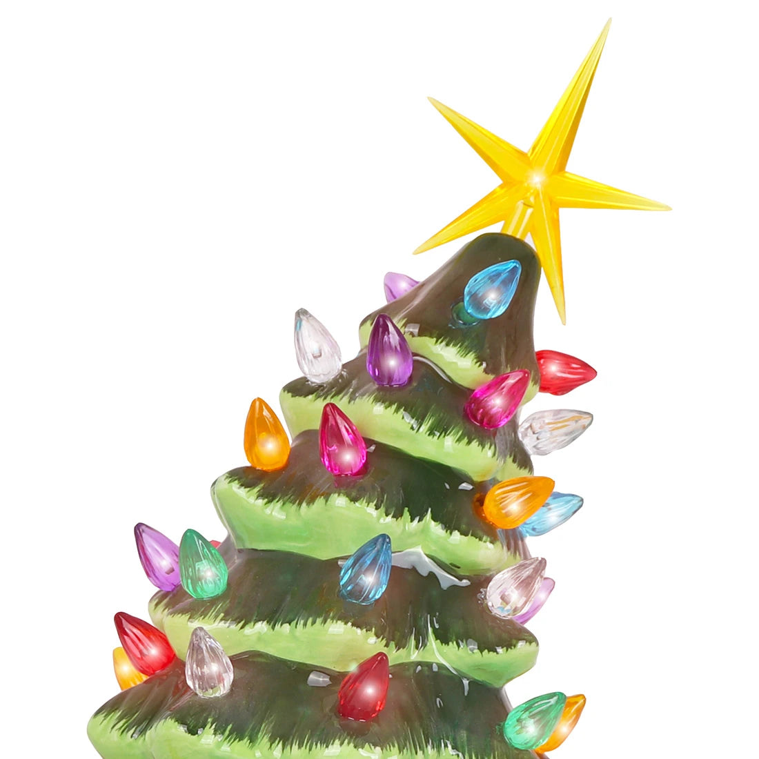 Leaning Green 9.5" Ceramic Christmas Tree - Medium