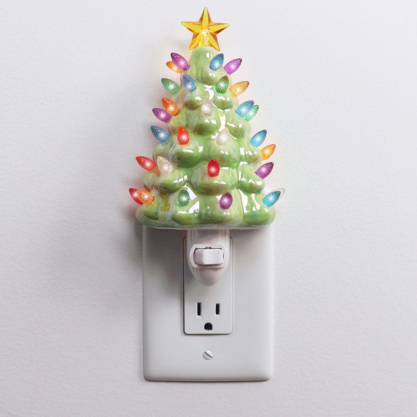 Christmas Tree Night Light - Pearl Green