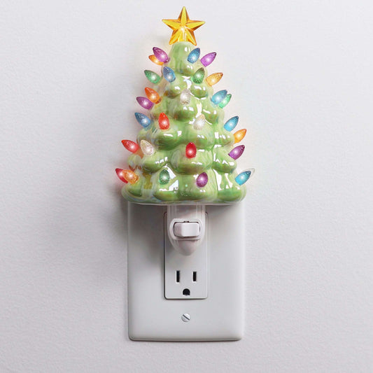 Christmas Tree Night Light - Pearl Green
