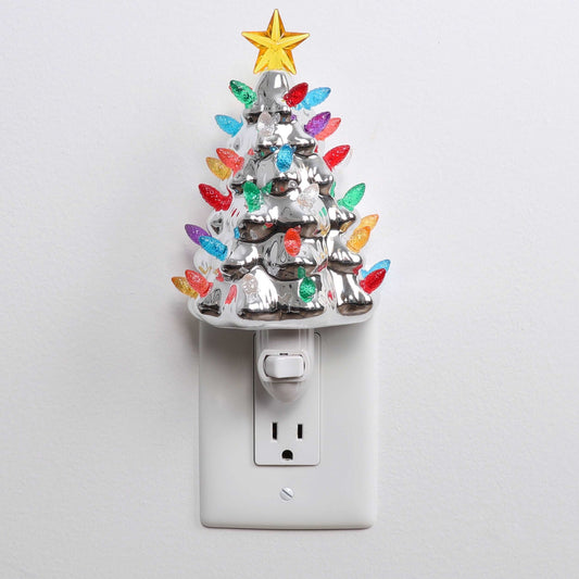 Christmas Tree Night Light - Silver