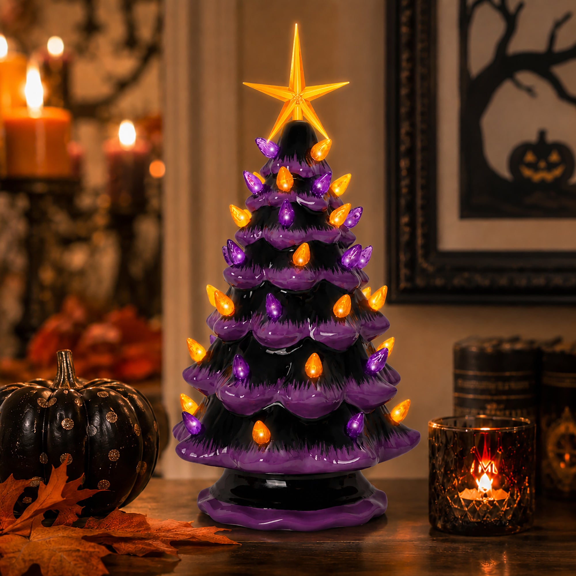 Purple Halloween Ceramic Christmas Tree – Milltown Merchants