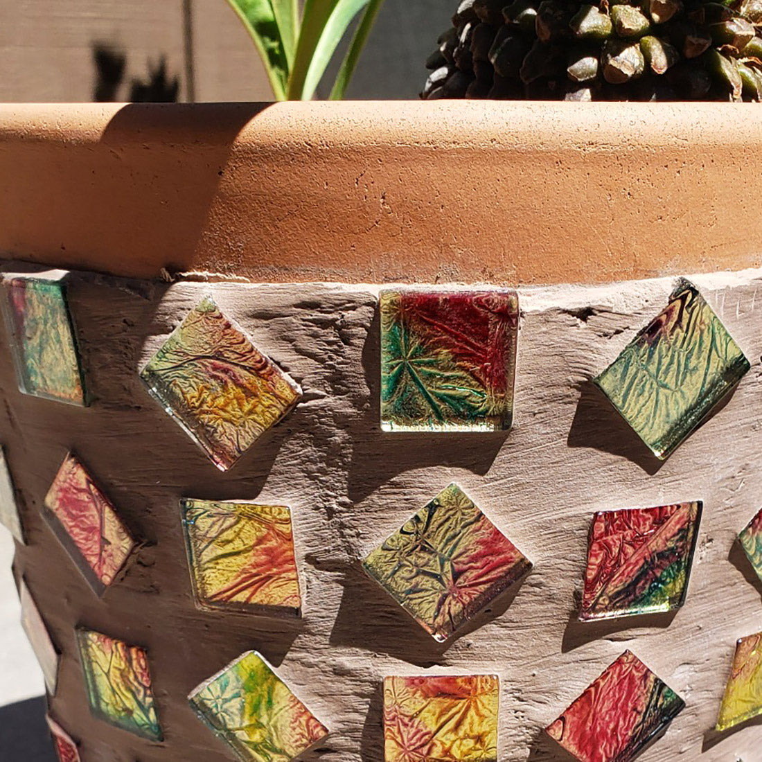 Peacock 3/4 Inch Foil Mosaic Tile