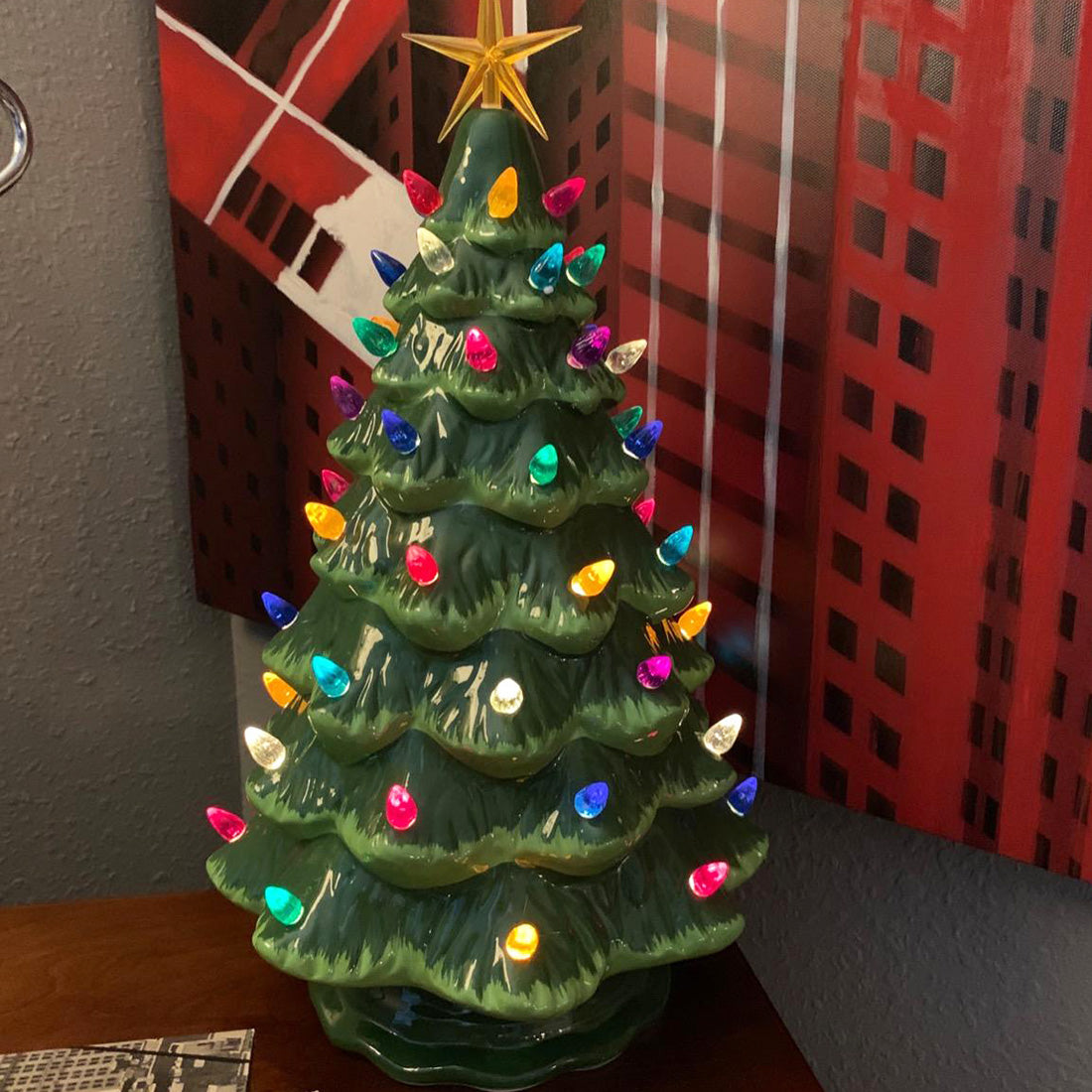 Green Ceramic Christmas Tree - Medium