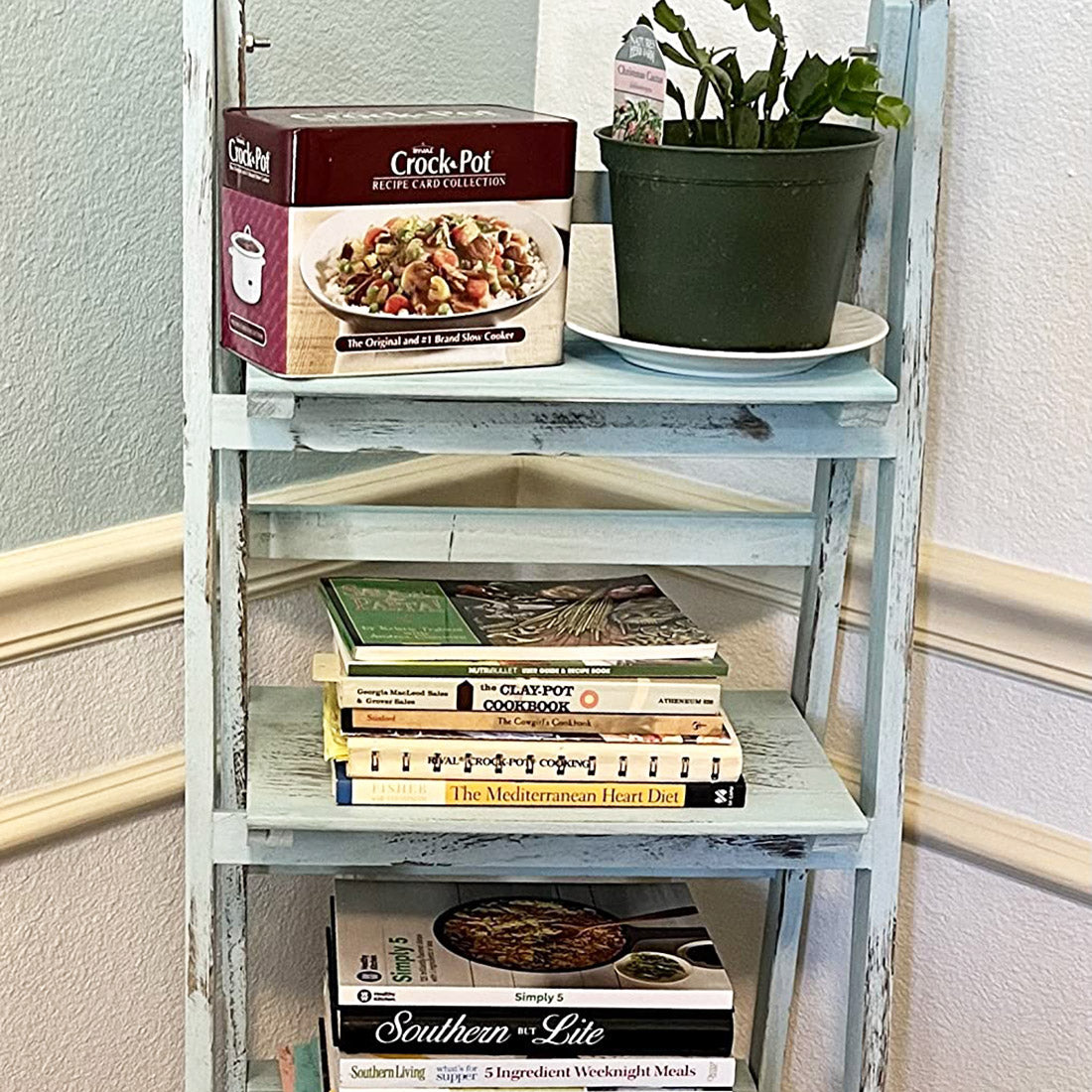 Milltown Merchants Ladder Bookshelf - Turquoise