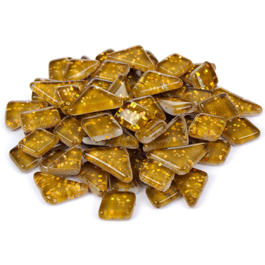Light Brown Glitter Smooth Mosaic Tile