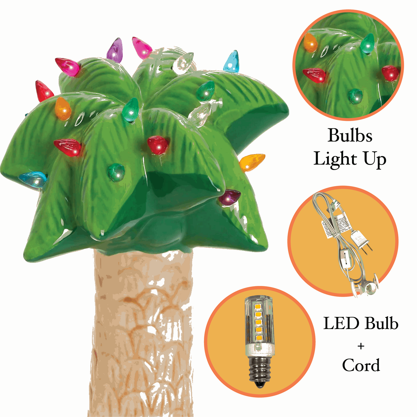 Palm Tree with Multicolored Lights