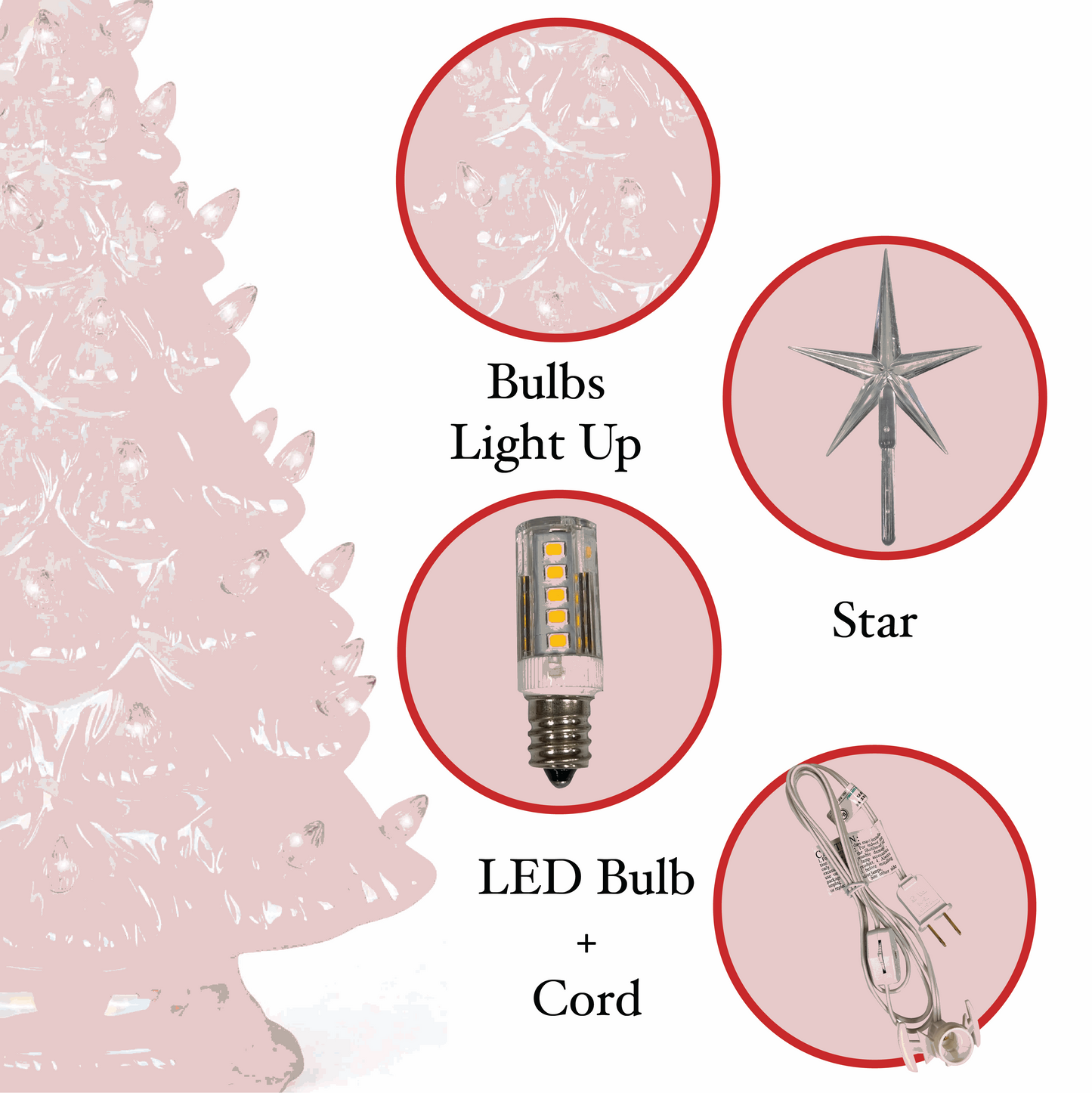 Pearl White Ceramic Christmas Tree - Large
