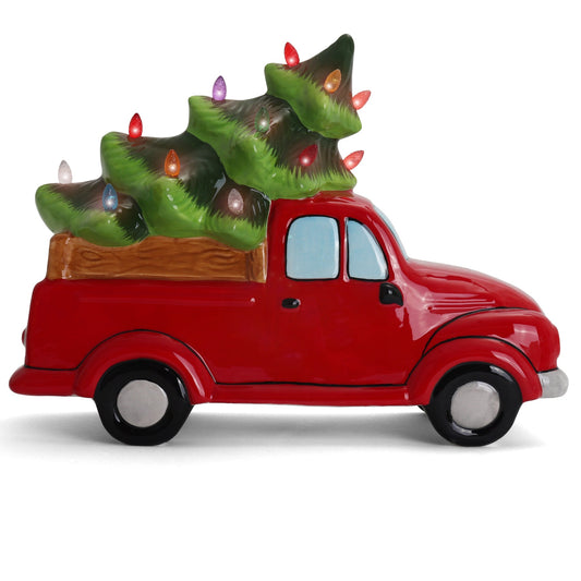 11" Red Truck with Multicolored Lights