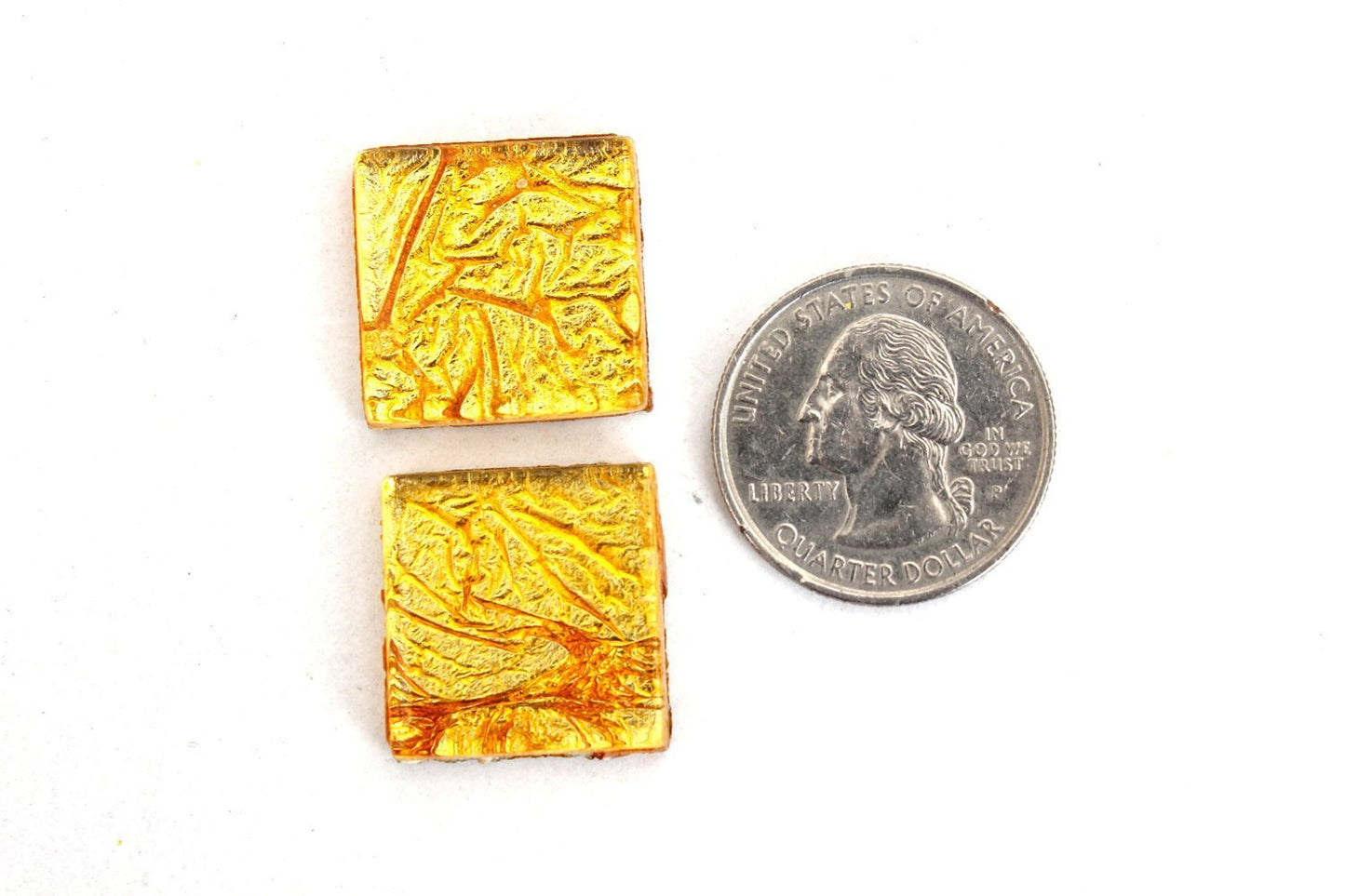 Yellow 3/4 Inch Foil Mosaic Tile