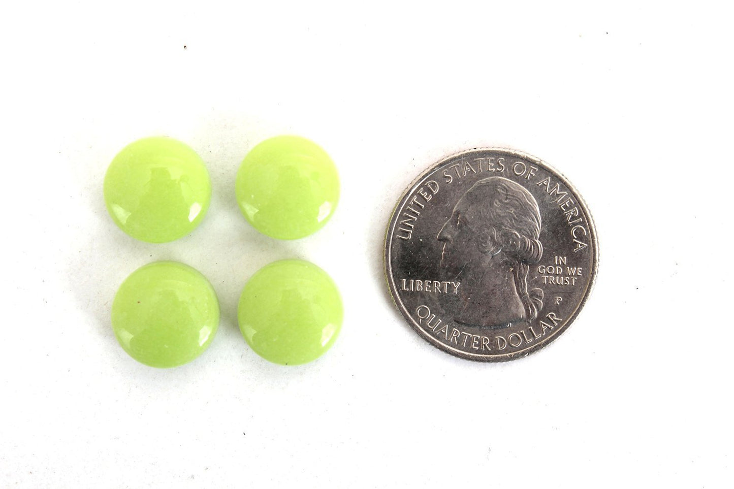 Lime Green Round 12 mm Mosaic Tile