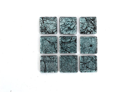 Blue-Black 3/4 Inch Foil Mosaic Tile