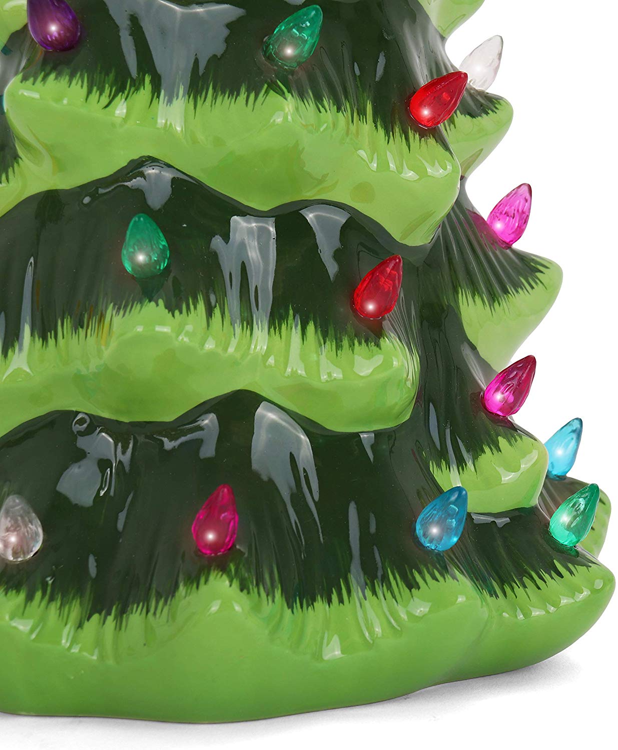 13" Green Christmas Tree with Multicolored Lights