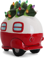 Load image into Gallery viewer, Ceramic Christmas Camper with Christmas Tree Lights
