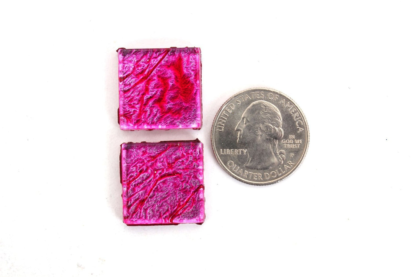 Pink 3/4 Inch Foil Mosaic Tile