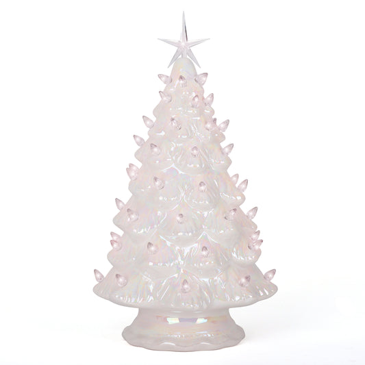 Pearl White Ceramic Christmas Tree - Large