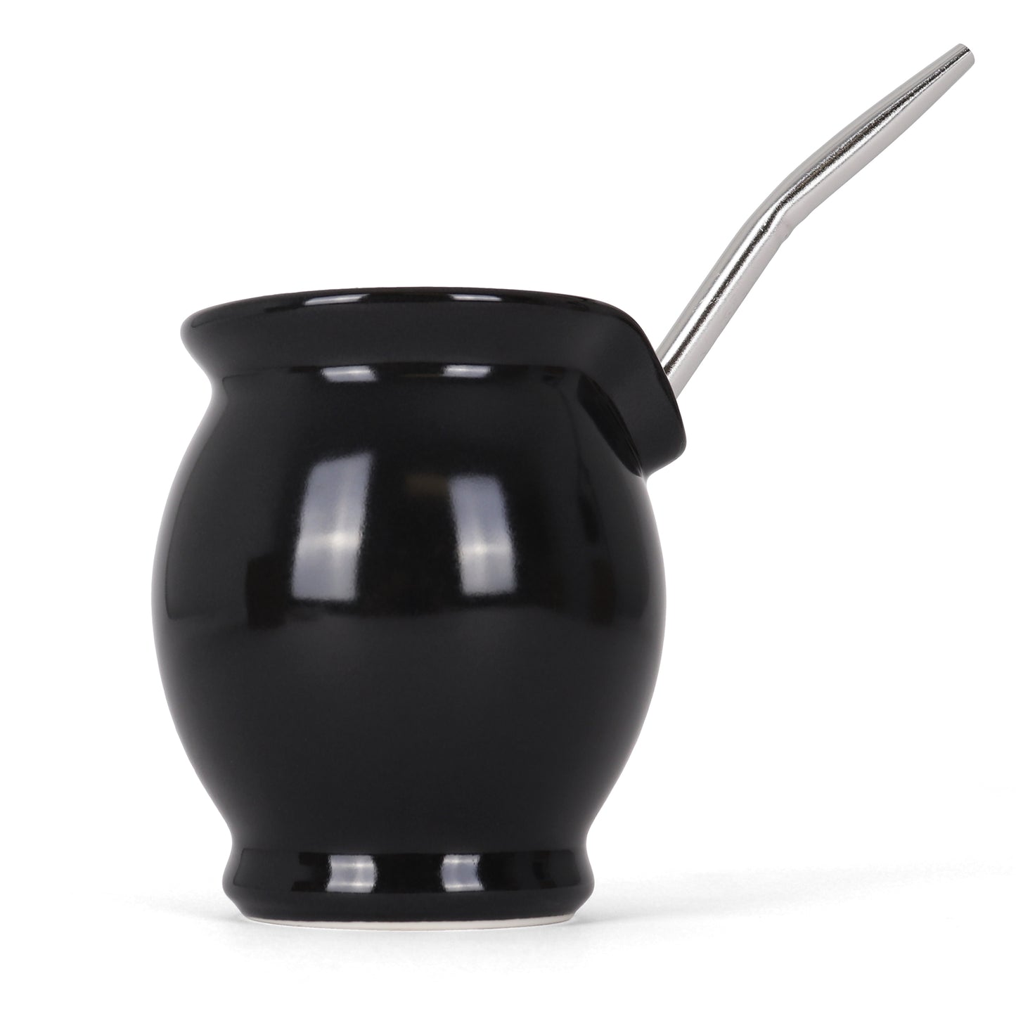 Modern Mate Gourd and Bombilla Set - Black