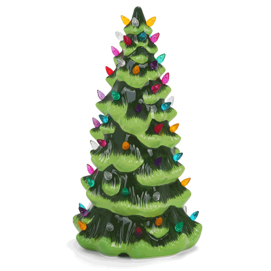 13" Green Christmas Tree with Multicolored Lights