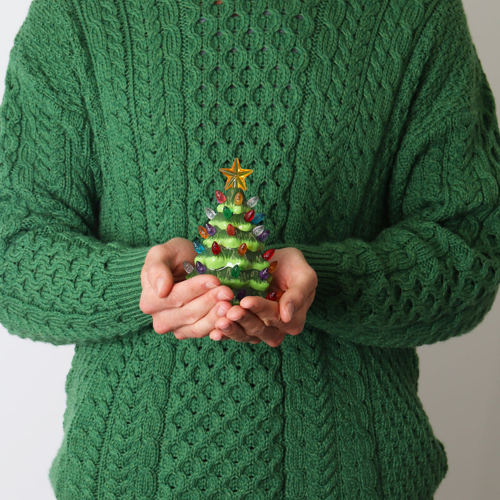 Green Ceramic Christmas Tree Night Light