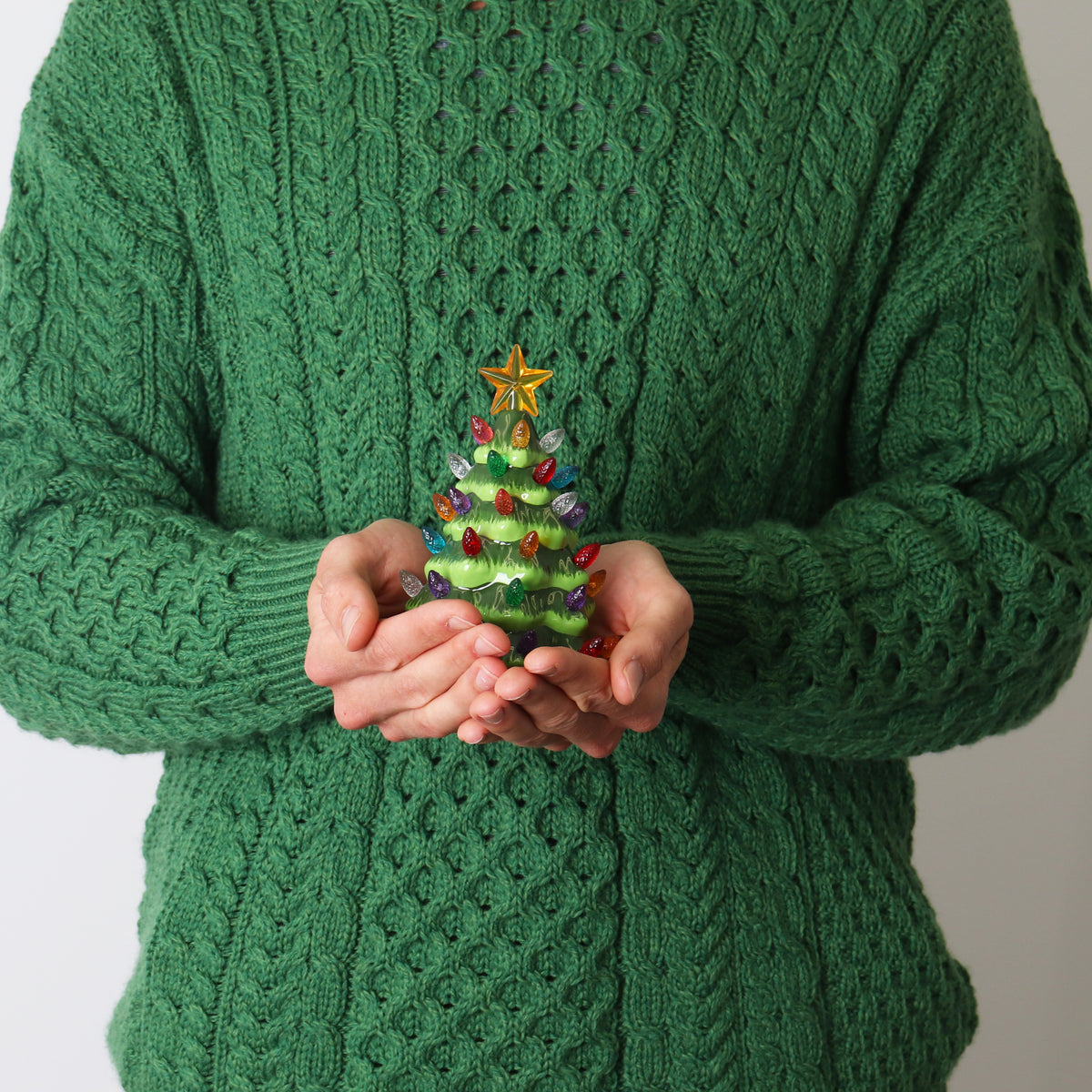Green Ceramic Christmas Tree Night Light