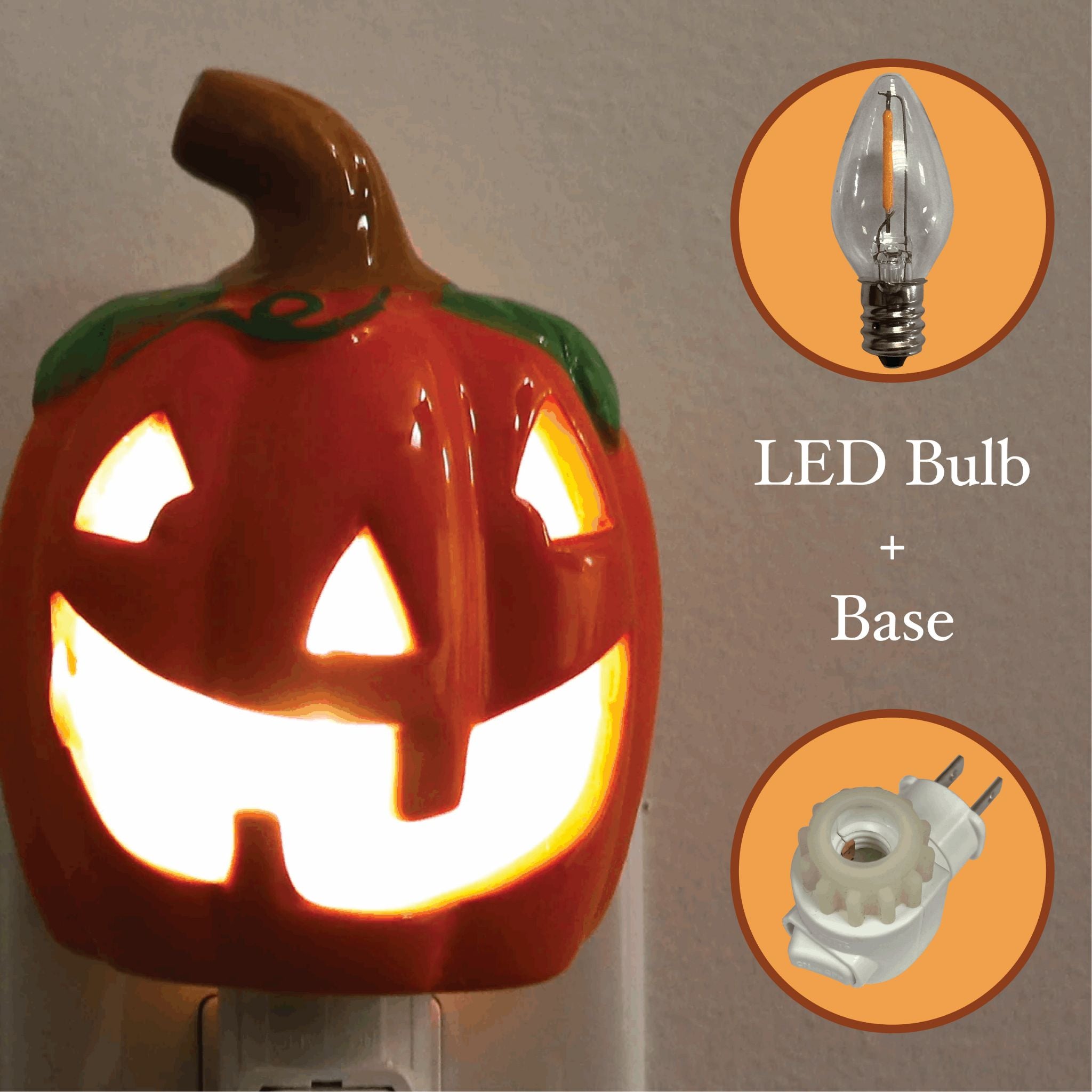 Ceramic Christmas Pumpkin Night Light