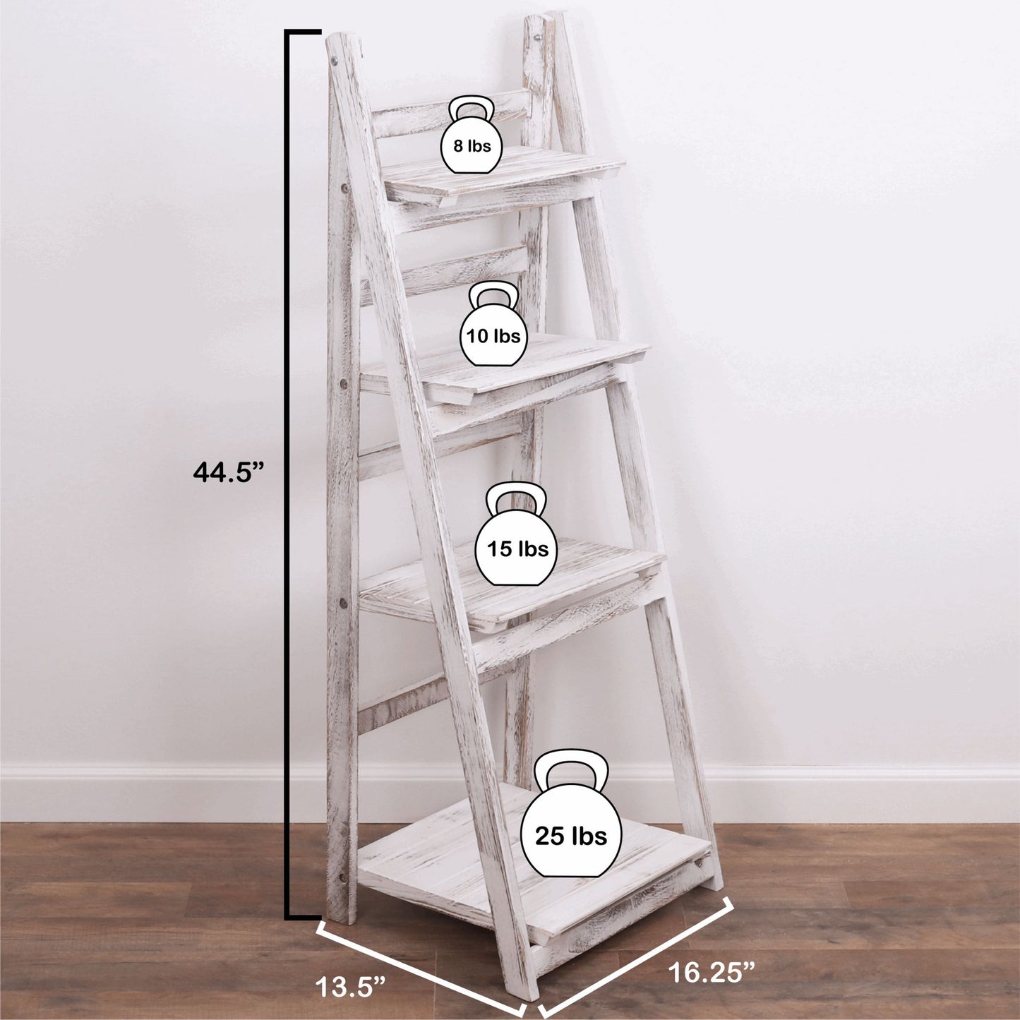 Milltown Merchants Ladder Bookshelf - White