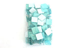 Ice Aqua Blue Glitter Tile 20 mm