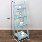 45.5" Turquoise 4-Tier Ladder Shelf