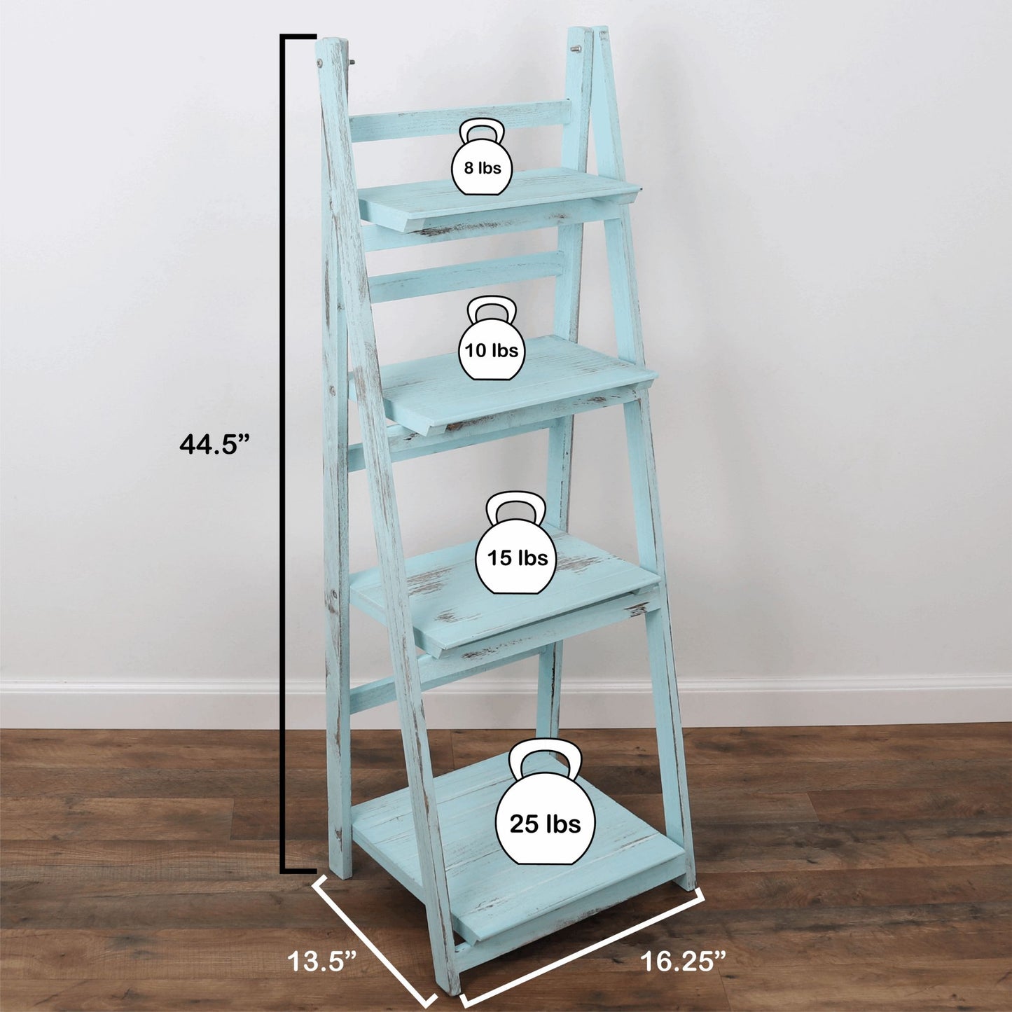 Milltown Merchants Ladder Bookshelf - Turquoise