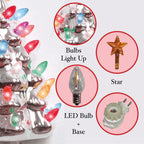 Silver Ceramic Christmas Tree Night Light