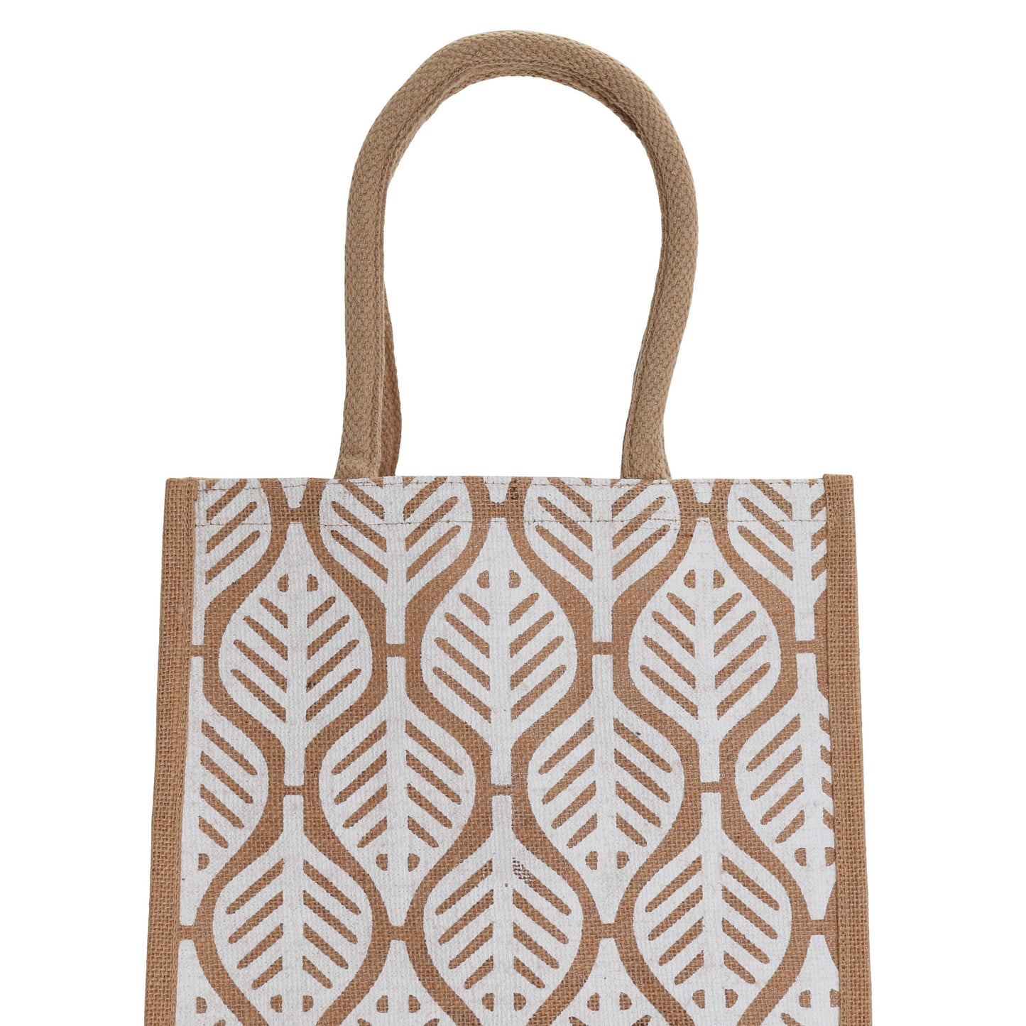 Medium Leaf Burlap Tote Bag