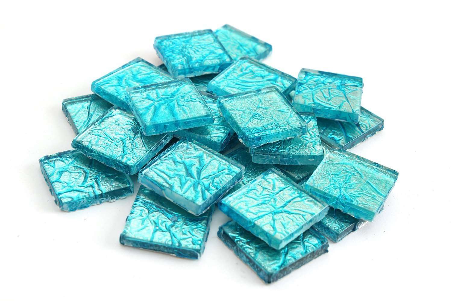 Light Blue 3/4 Inch Foil Mosaic Tile