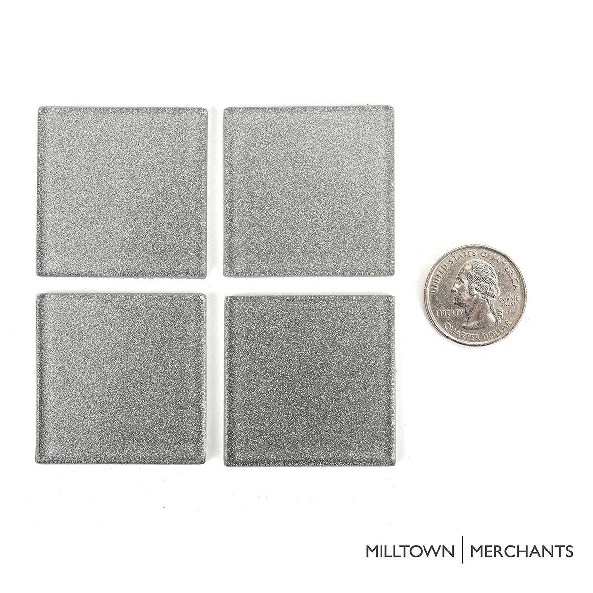 Sliver Glitter Tile 48mm