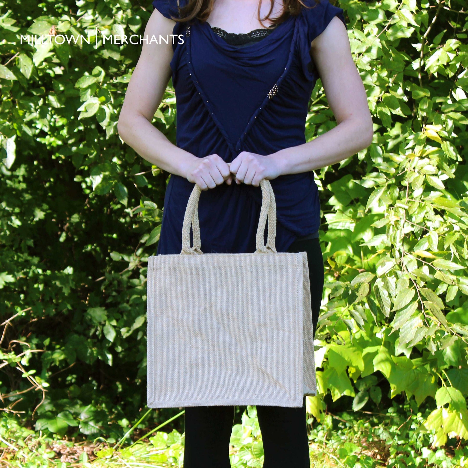 Medium Burlap Tote Bag