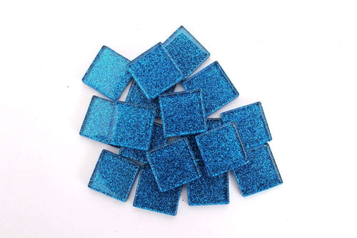 Blue Glitter Mosaic Tile - 3/4 Inch