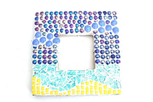 Load image into Gallery viewer, Iridescent Blue Round 12 mm Mosaic Tile
