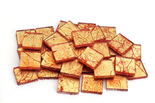 Orange 3/4 Inch Foil Mosaic Tile