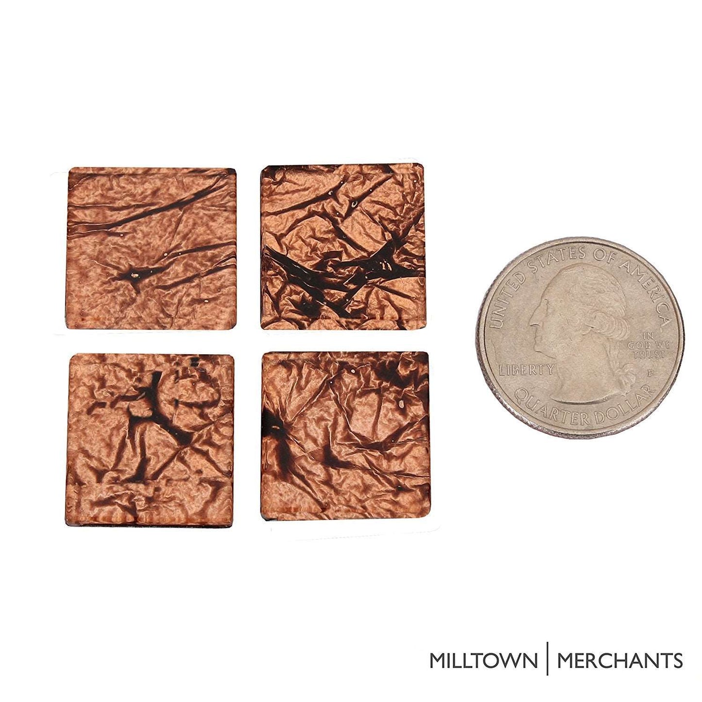 Bronze 3/4 Inch Foil Mosaic Tile